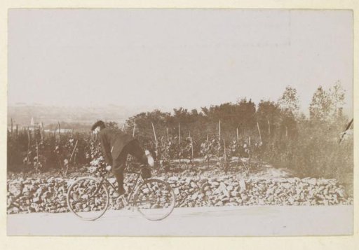 Cyclist on a road in France