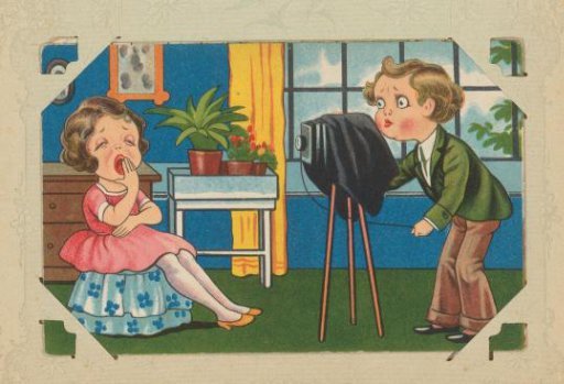Man taking a photograph of a woman