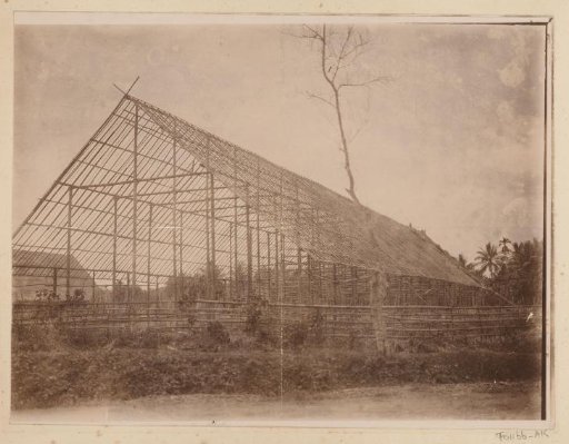 Skeleton of a barn under construction