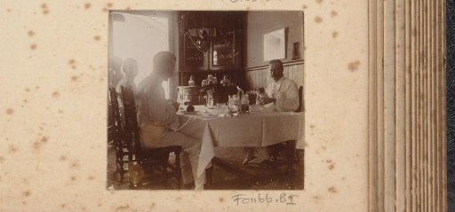 Men and woman at table
