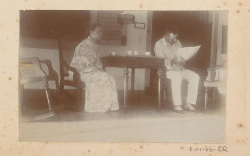 Man and woman on veranda