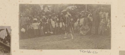 Dutch East Indies, ceremonial dance by masked person