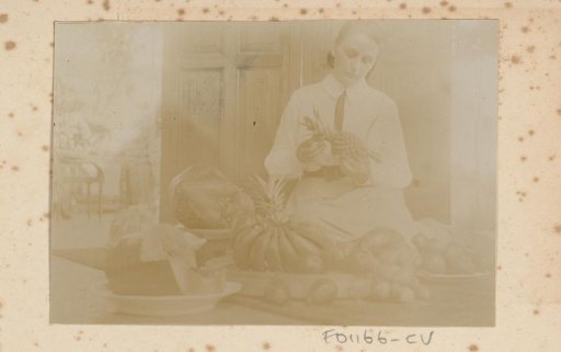 Portrait of a Dutch woman with fruit