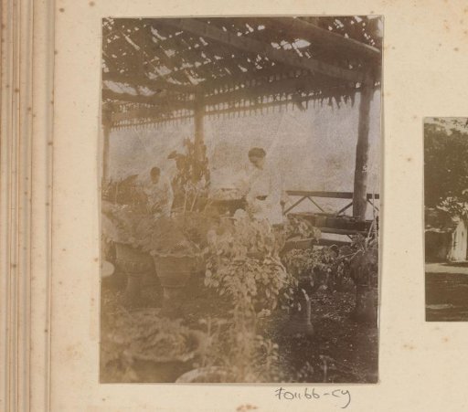 Man and woman in a barn at a plantation