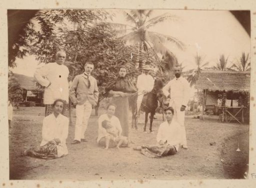 Group portrait in a garden