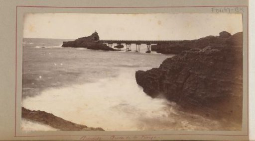 View of the Rocher de la Vierge at Biarritz