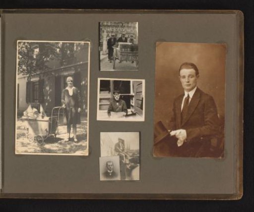 Portraits and men with a cart