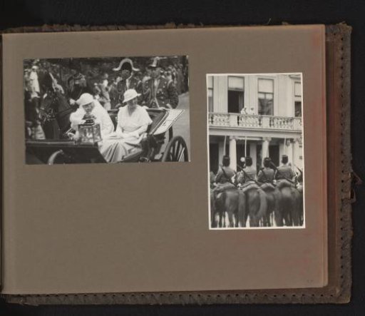 Two photographs of Queen Wilhelmina and Princess Juliana on Prinsjesdag 1934