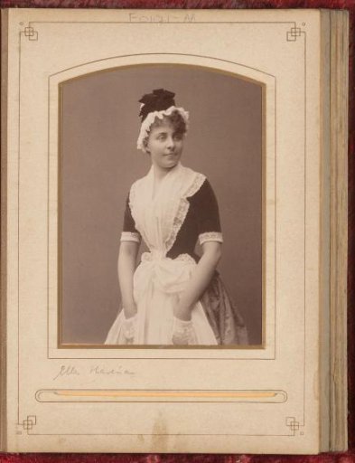 Portrait of Ellen Hartman in the costume of a maid