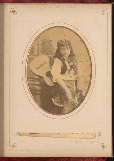 Portrait of a Young Woman Dressed as a Gypsy with a Guitar