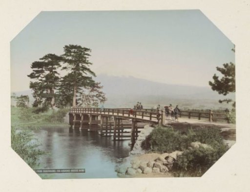 Mount Fuji seen from the Ka-Aibashi Bridge in Japan