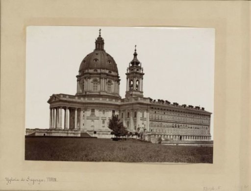 Superga basilica in Turin, side view