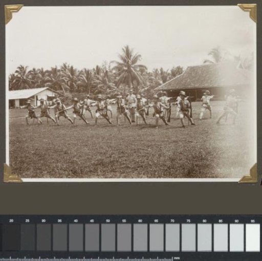 Officers of the field police in Lampong during klewang fencing