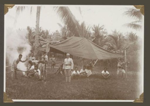 Police officers during a bivouac in Lampong