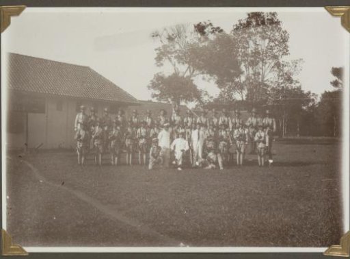 Group portrait of the field police in Menggala (South Sumatra)
