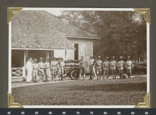 Group portrait of the fire brigade police in Kotaagung (South Sumatra)
