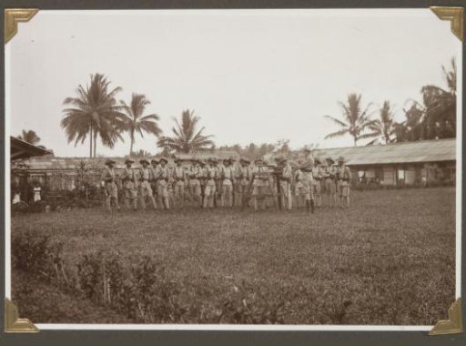 Members of the police in Lampong during a shooting lesson with a target