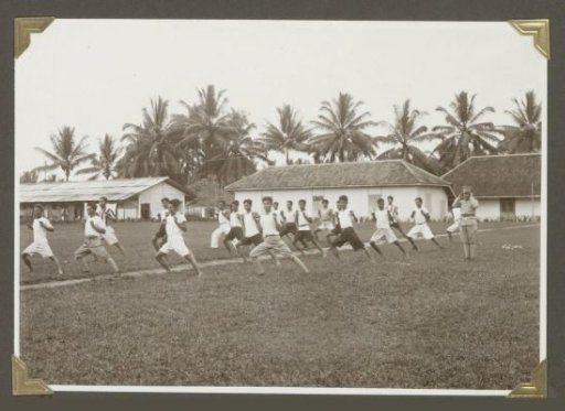 Police officers in Lampong during an outdoor gymnastics lesson