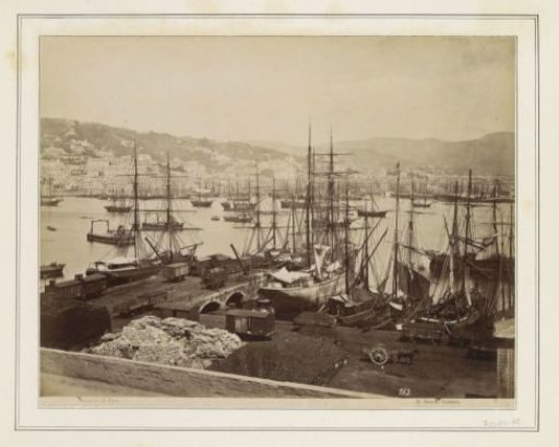 View of Goods Transshipment by Train in the Port of Genoa