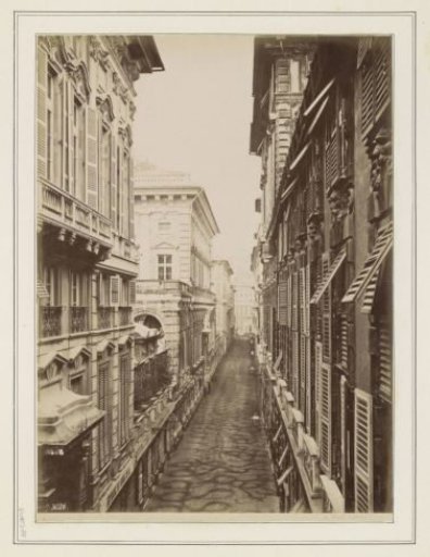 View of the Via Garibaldi in Genoa with the Palazzo Bianco on the Left