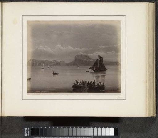 Photographic Reproduction of (presumably) a Painting Depicting the Island of Capri Seen from the Sea