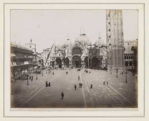 View of St. Mark's Square, the Basilica of San Marco and the foot of the Campanile