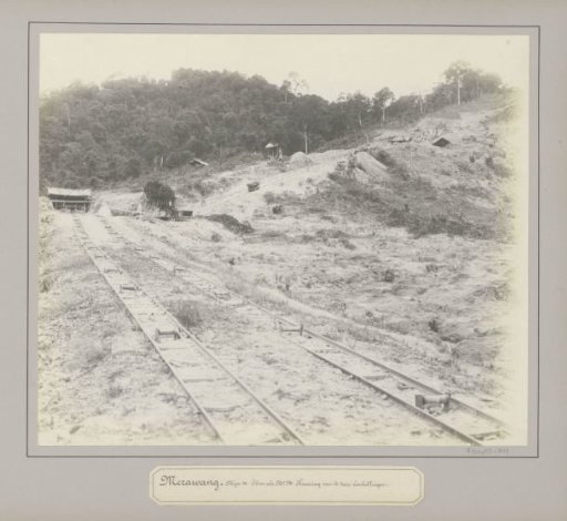 Slope with crossing railway tracks at a tin company in Merawang