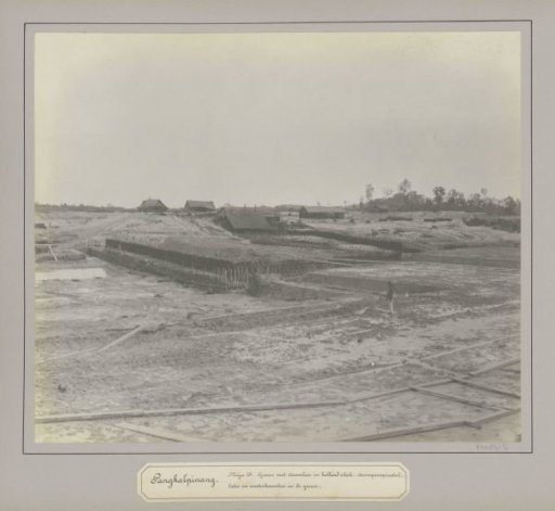 Tin mine in Pangkalpinang with steam engine and pumping installation