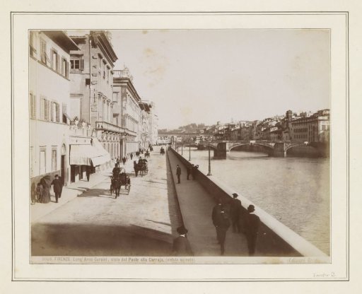 View of a street along the bank of the Arno in Florence