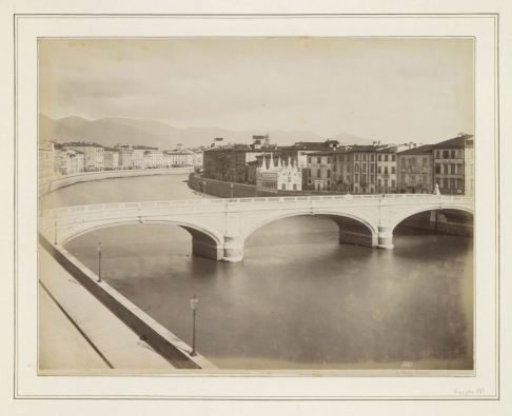 View of the Ponte Solferino, the Arno and adjacent buildings in Pisa