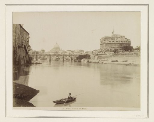 View of the Tiber in Rome with the Castel Sant'Angelo to the right