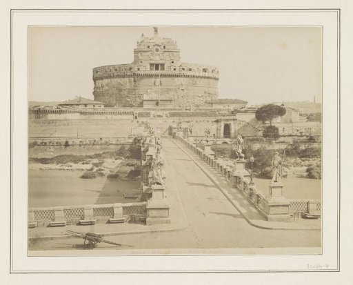 View of the Castel Sant'Angelo and the Ponte Sant'Angelo in Rome