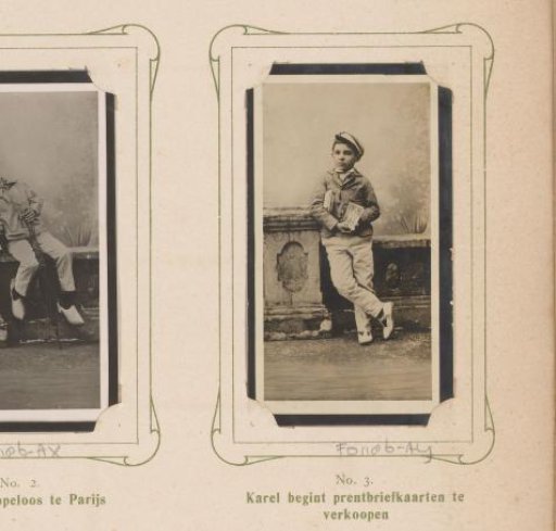 Boy selling postcards