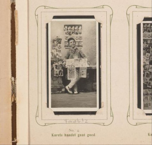 Boy selling postcards