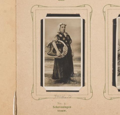 Portrait of a woman with a basket in Dutch national costume