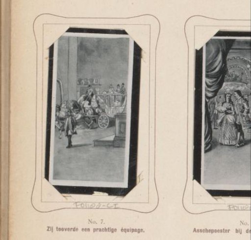 Reproduction of a drawing of the witch conjuring a carriage for Cinderella