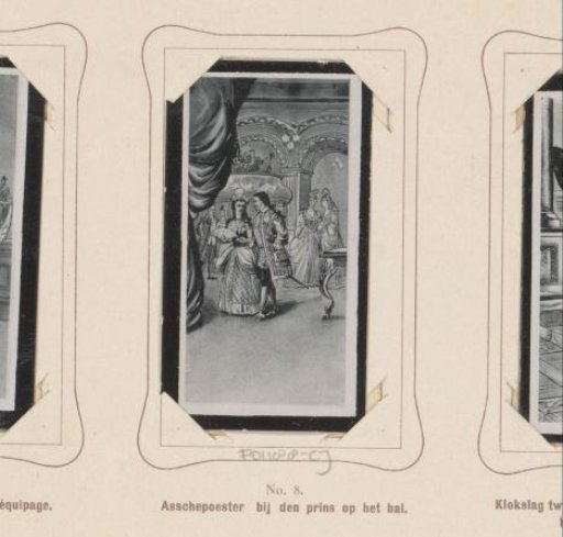 Reproduction of a drawing of Cinderella with the prince at the ball