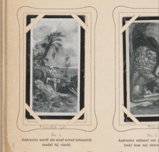 Reproduction of a drawing of fleeing Androclus