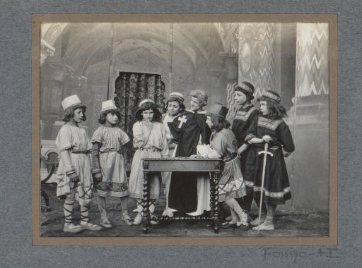Children in medieval theatrical costume