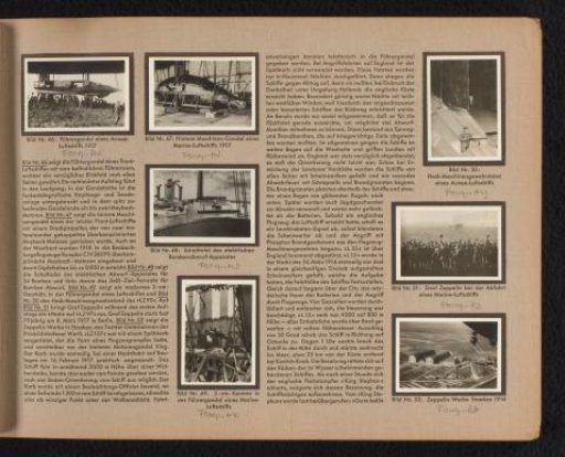 Various parts of a zeppelin for warfare