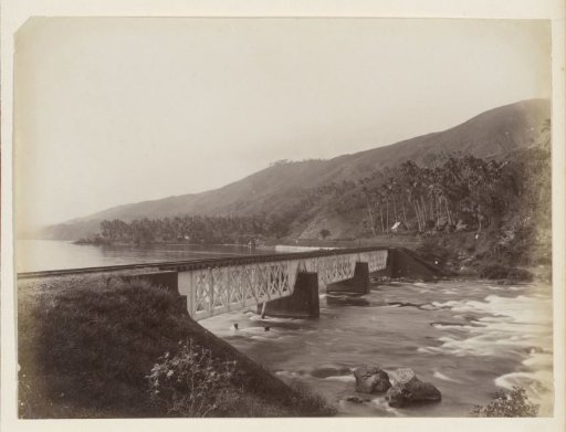 Railway bridge over the Ombilin River near the Singkarak Lake