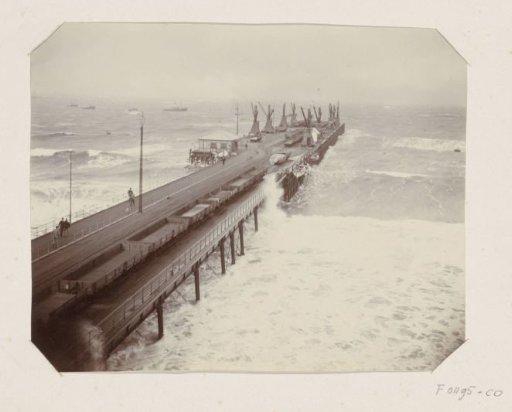 Pier with Railway and Cranes, Probably in South Africa