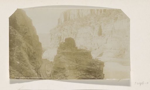 Gorge with a railway line along the Grand River in Michigan