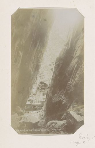 View of a train at the Royal Gorge near Cañon City