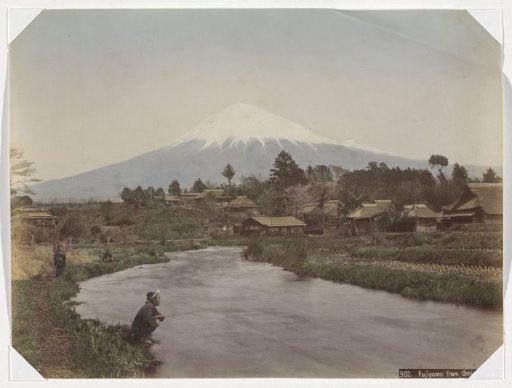View of Mount Fuji from the village of Omiya
