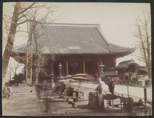 Exterior and forecourt of the Asakusa Temple, Tokyo