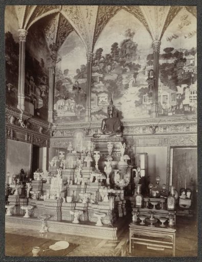 Interior of the Wat Pra Keo temple (Temple of the Emerald Buddha) in Bangkok