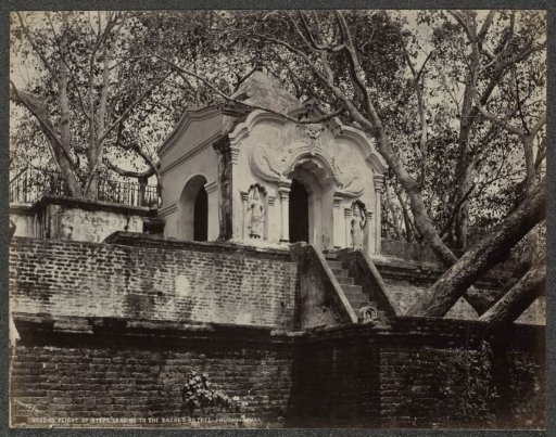 Stairs leading to the holy Bodhi tree in Anuradhapura