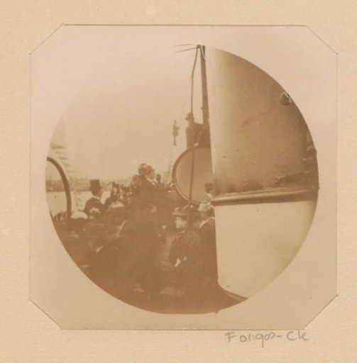 Crowd on a ship during the Kaiser Celebrations in Amsterdam