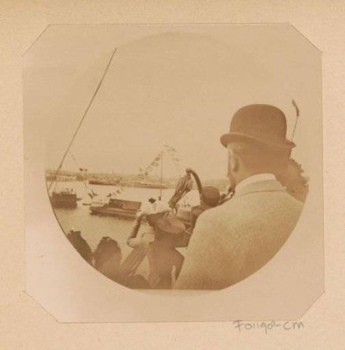 Crowd on a ship during the Kaiser Celebrations in Amsterdam